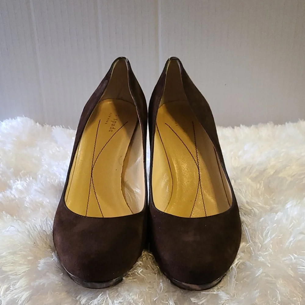 Kate Spade brown suede leopard heels